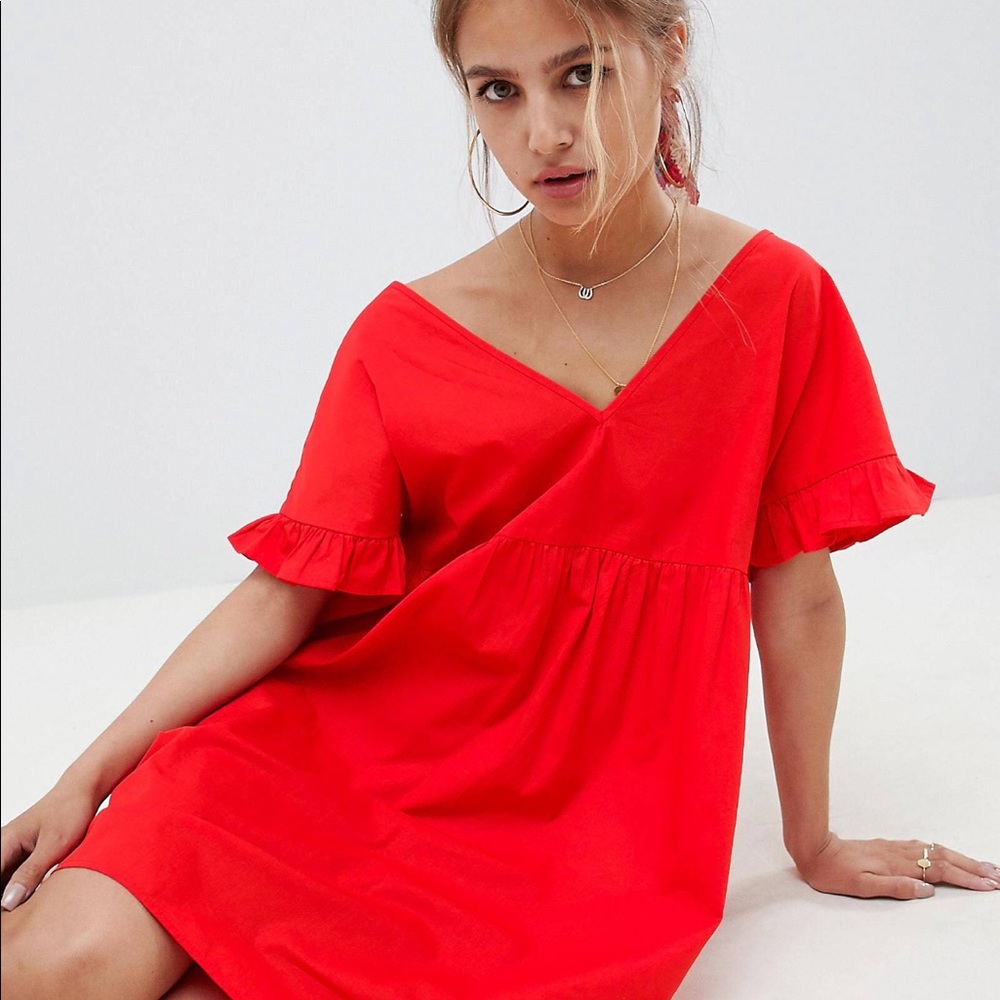 ASOS Red Smock Mini Dress